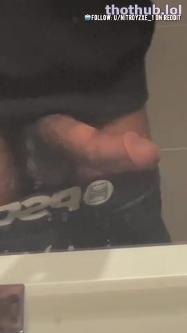 OnlyFans leaked Nitro Cock Gets Wet While Barley Touching It In The Starbucks Public Restroom on HDthot