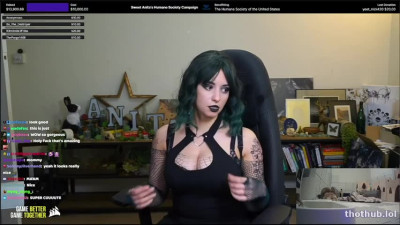 Sweet Anita Sexy Goth Outfit Twitch Stream 1