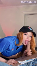 Amouranth Pizza Delivery Sloppy Dildo Blowjob VIP 2023