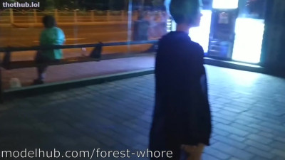 Forest Whore Night walk and sex with real stranger