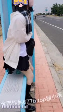 Surprise asian schoolgirl public