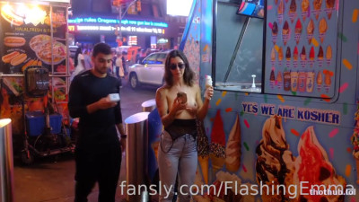 FlashingEmma - Picking Up My Soft Serve Topless Dare