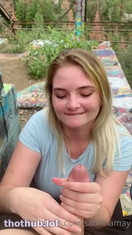 OnlyFans leaked Sabrina May blowjob in the woods on HDthot