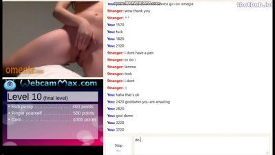 Naughty girl playing in Omegle