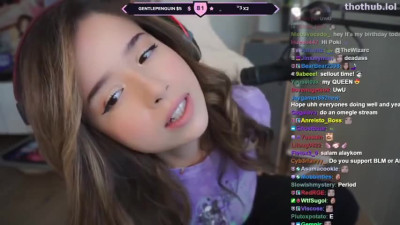 Pokimane staring at the camera JOI