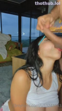 Keyla Chicaiza Sucking Balls and taking a facial