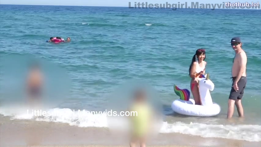 Littlesubgirl OnlyFans leaked Littlesubgirl on the beach on HDthot