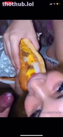 OnlyFans leaked Brittany Adeline eating cum hotdog on HDthot