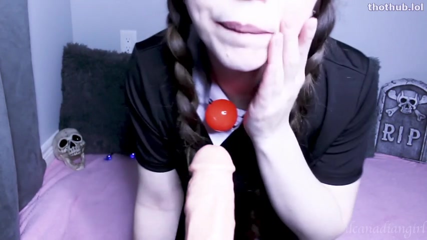 lilcanadiangirl OnlyFans leaked Wednesday Addams blowjob dildo fuck facial – lilcanadiangirl on HDthot