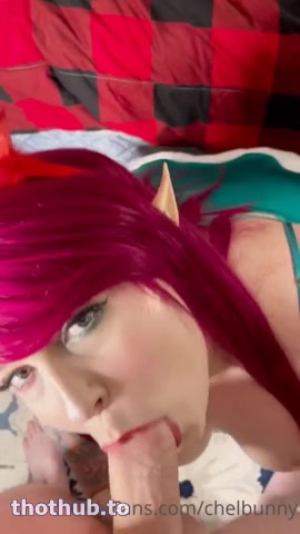 OnlyFans leaked Chelhellbunny Christmas blowjob on HDthot