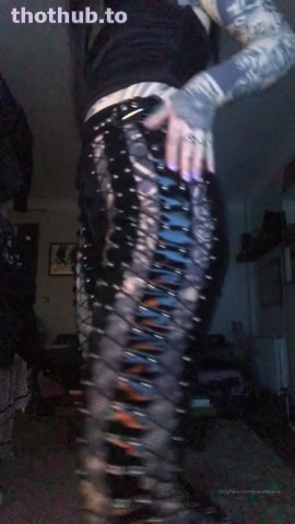 OnlyFans leaked Grace Neutral showing off latex leggings on HDthot