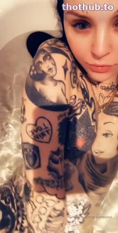 OnlyFans leaked Grace Neutral rubbing small tattooed tits in bath on HDthot