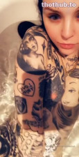 Grace Neutral rubbing small tattooed tits in bath