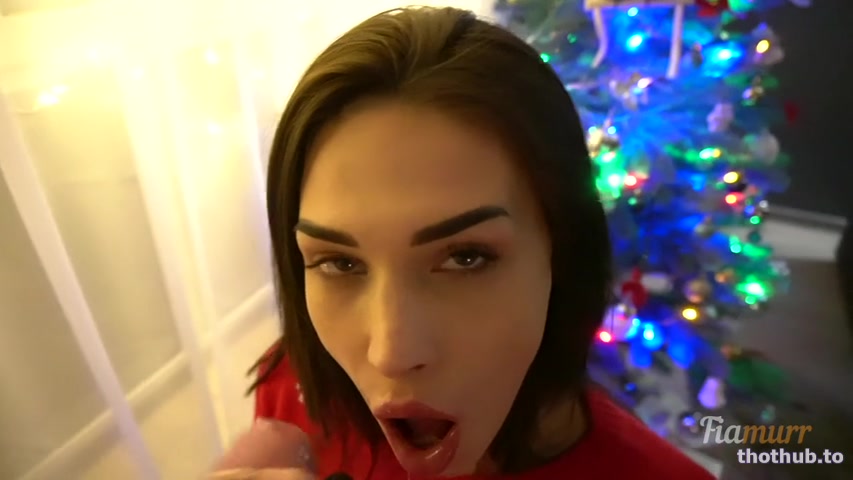 Fiamurr OnlyFans leaked Fiamurr Baby Makes Perfect Christmas Blowjob And Gets Cum On Face on HDthot