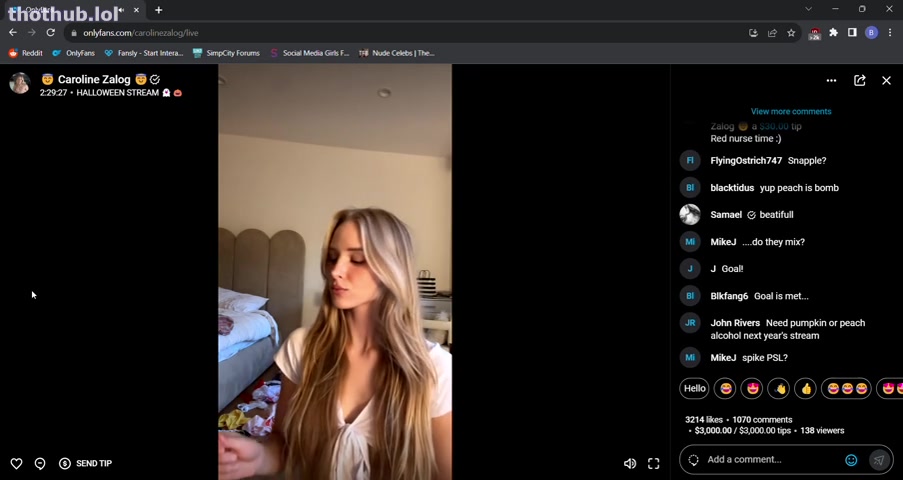 OnlyFans leaked Caroline Zalog Halloween Livestream on HDthot