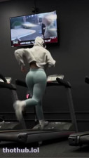 Ass walking on treadmill