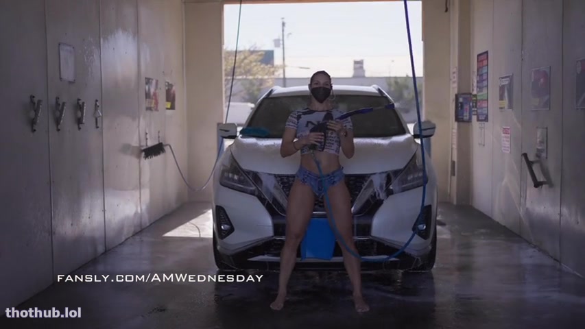 OnlyFans leaked Washing car naked  by AMWednesday from Fansly on HDthot