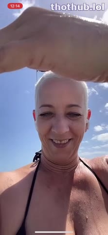 OnlyFans leaked Girl flashes tits at the beach tiktok live on HDthot