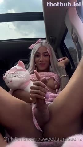 OnlyFans leaked Shemale laura saenz in pink getting handjob on HDthot