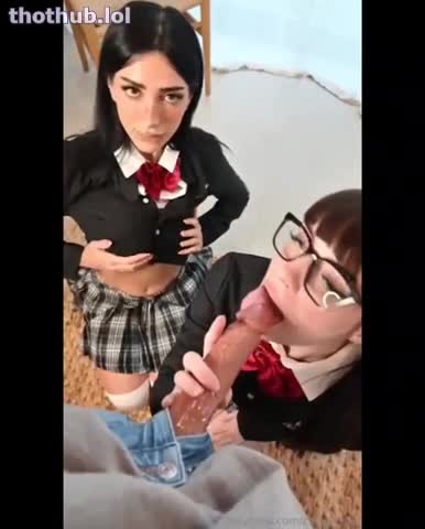 OnlyFans leaked Cupofchaii x SooGSX double blowjob on HDthot