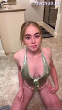 Grace Charis shows tits on the kitchen bottom