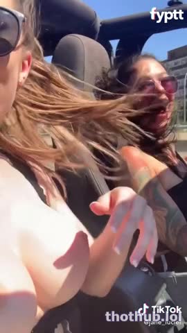 OnlyFans leaked two girls flash in car on titkok on HDthot