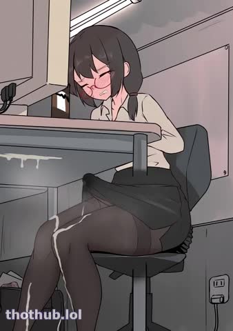 OnlyFans leaked Futa Office Lady cums under her desk on HDthot