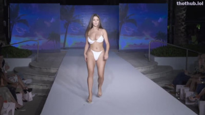 Demi Rose - White Bikini Walk