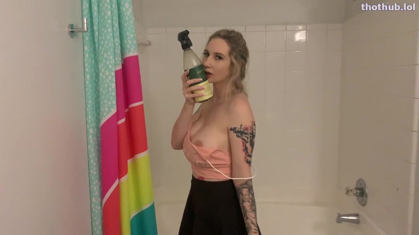 OnlyFans leaked ElizabethRabbit Cleaning Tub Breasts Spilling Out on HDthot